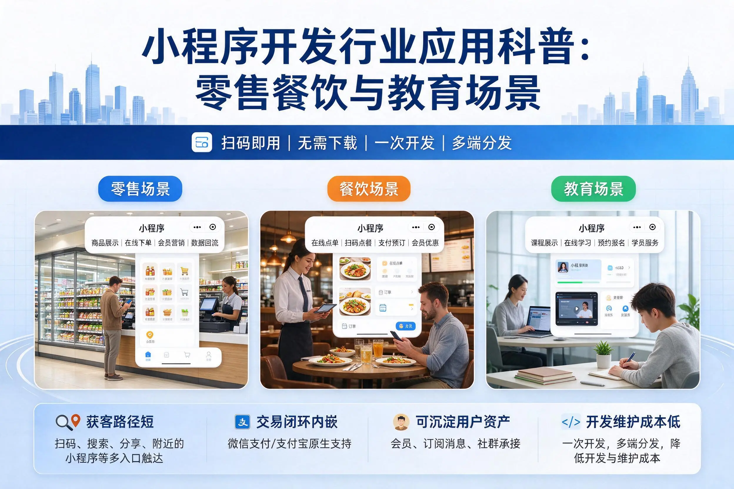 喀什小程序开发行业应用科普：零售餐饮与教育场景