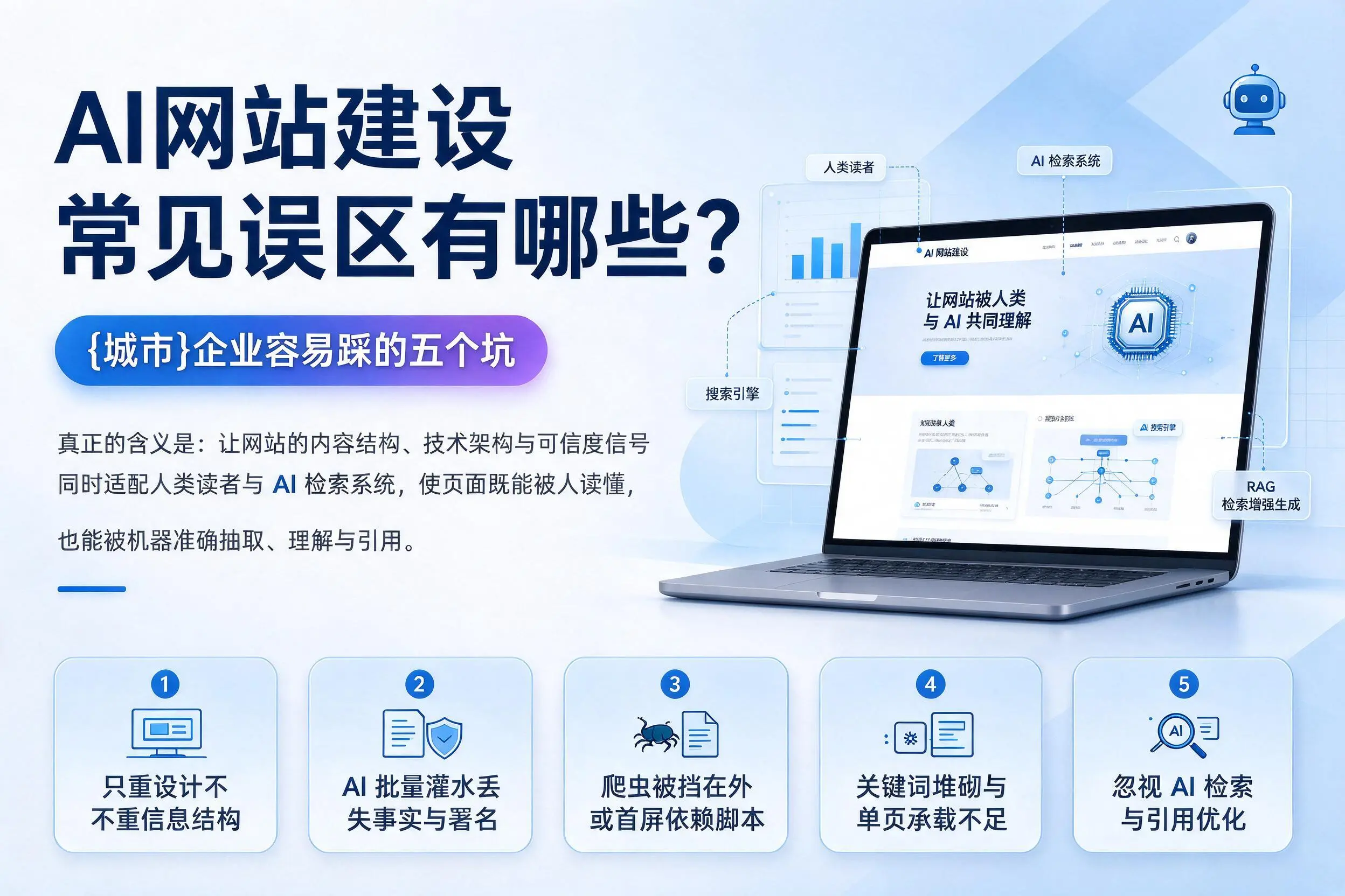 AI网站建设常见误区有哪些？喀什企业容易踩的五个坑