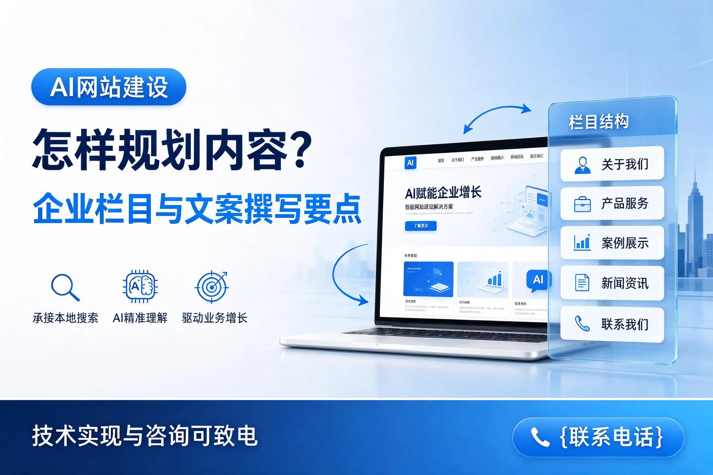 AI网站建设怎样规划内容？喀什企业栏目与文案撰写要点