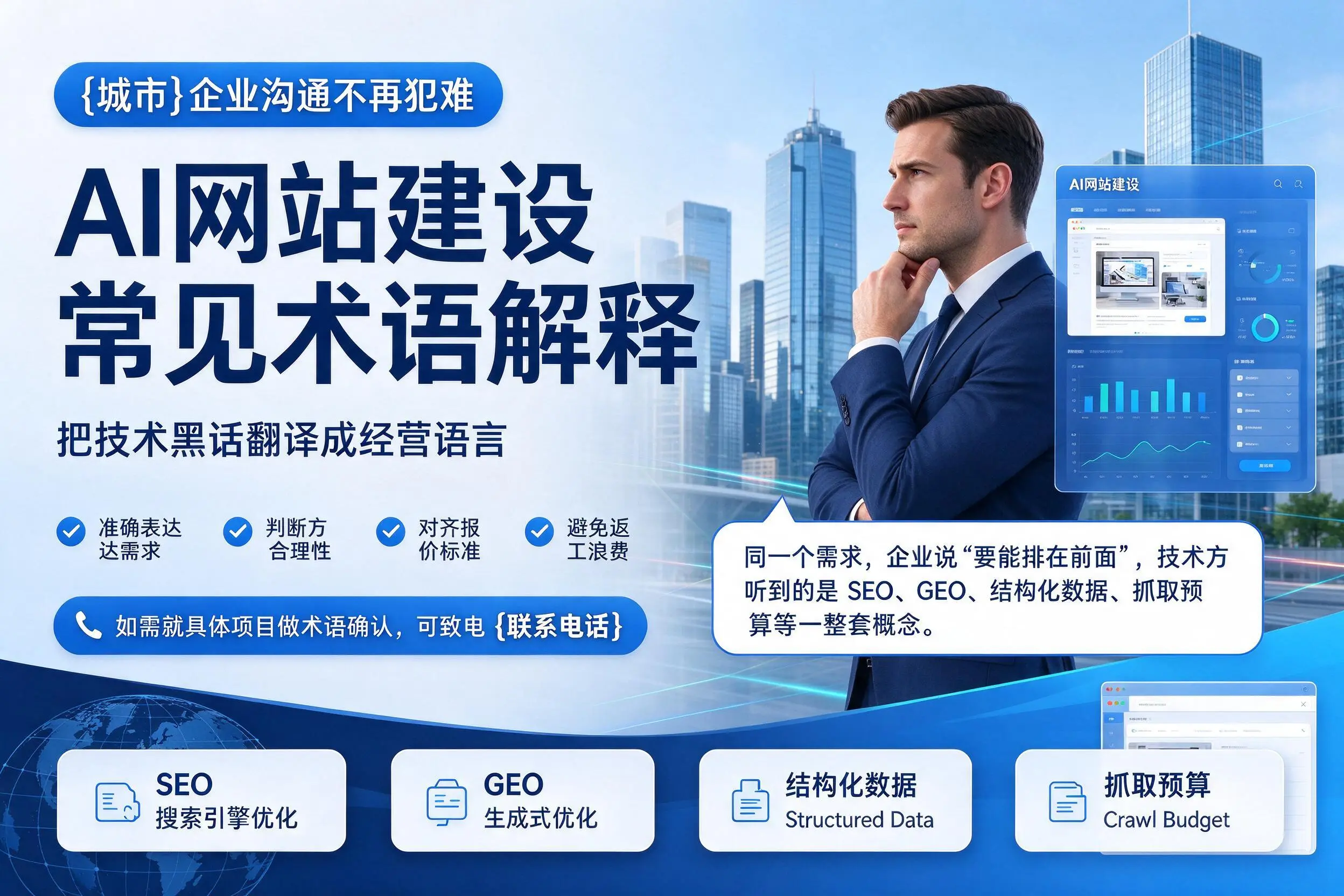 AI网站建设常见术语解释,喀什企业沟通不再犯难
