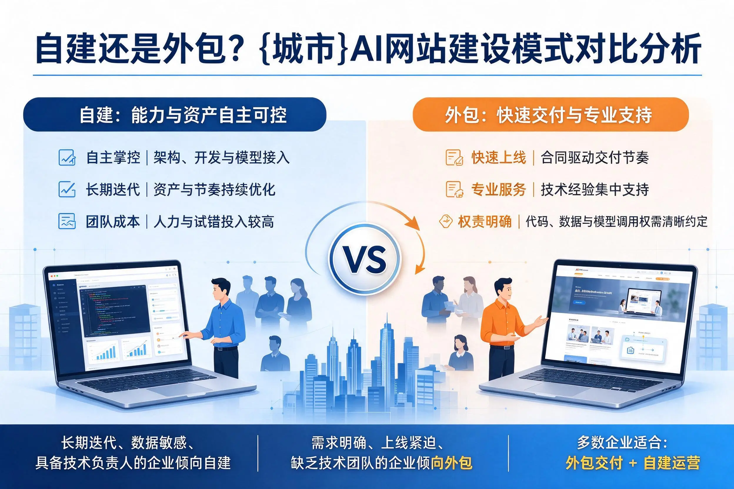 自建还是外包?喀什AI网站建设模式对比分析