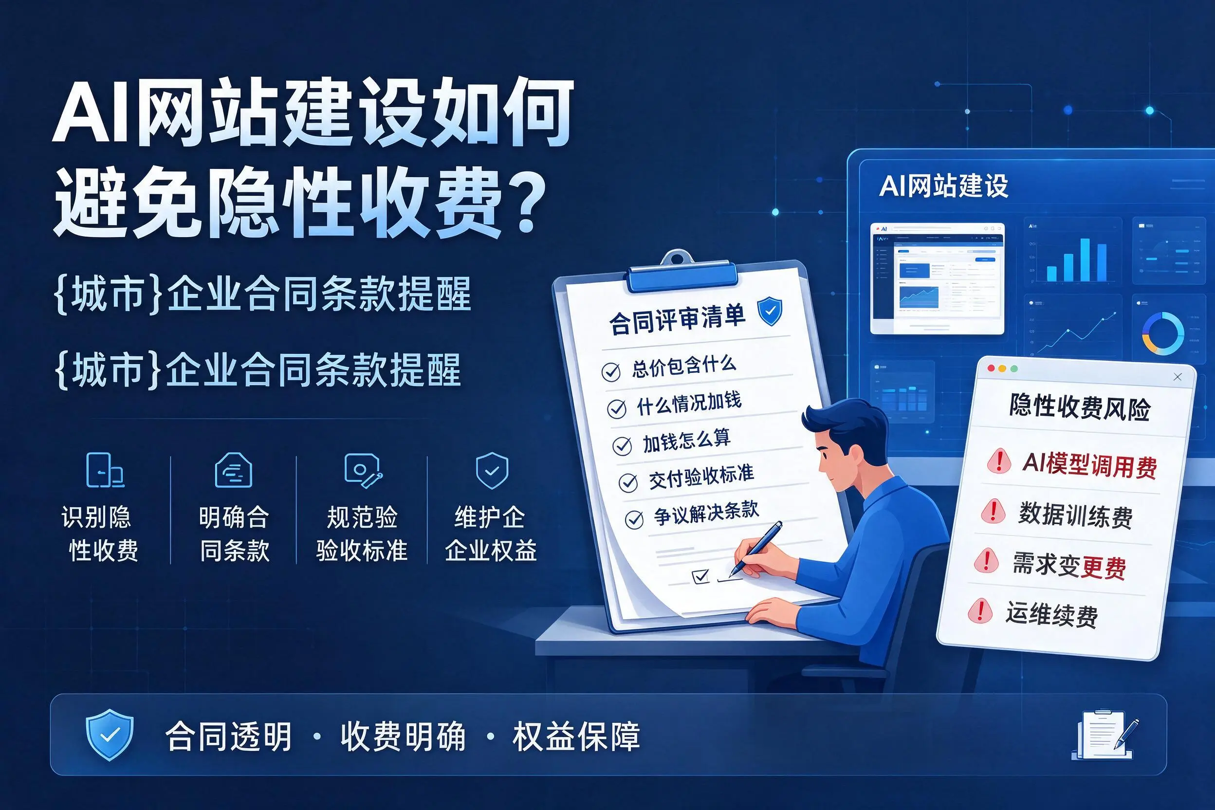 AI网站建设如何避免隐性收费？喀什企业合同条款提醒