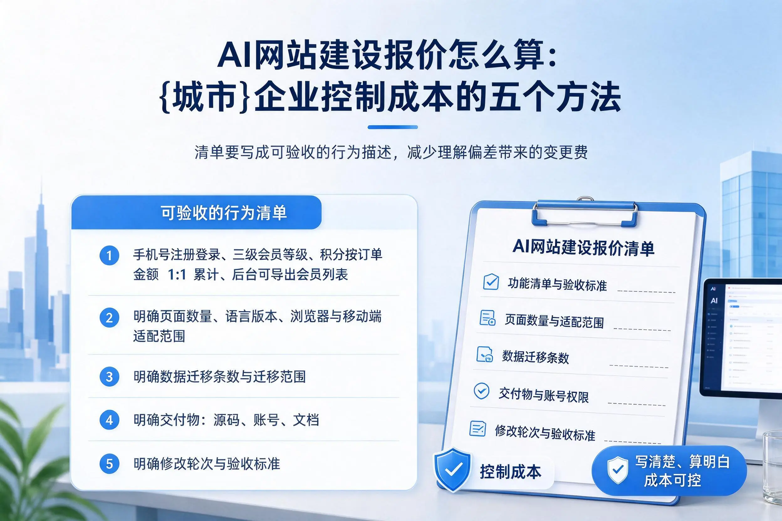 AI网站建设报价怎么算:喀什企业控制成本的五个方法