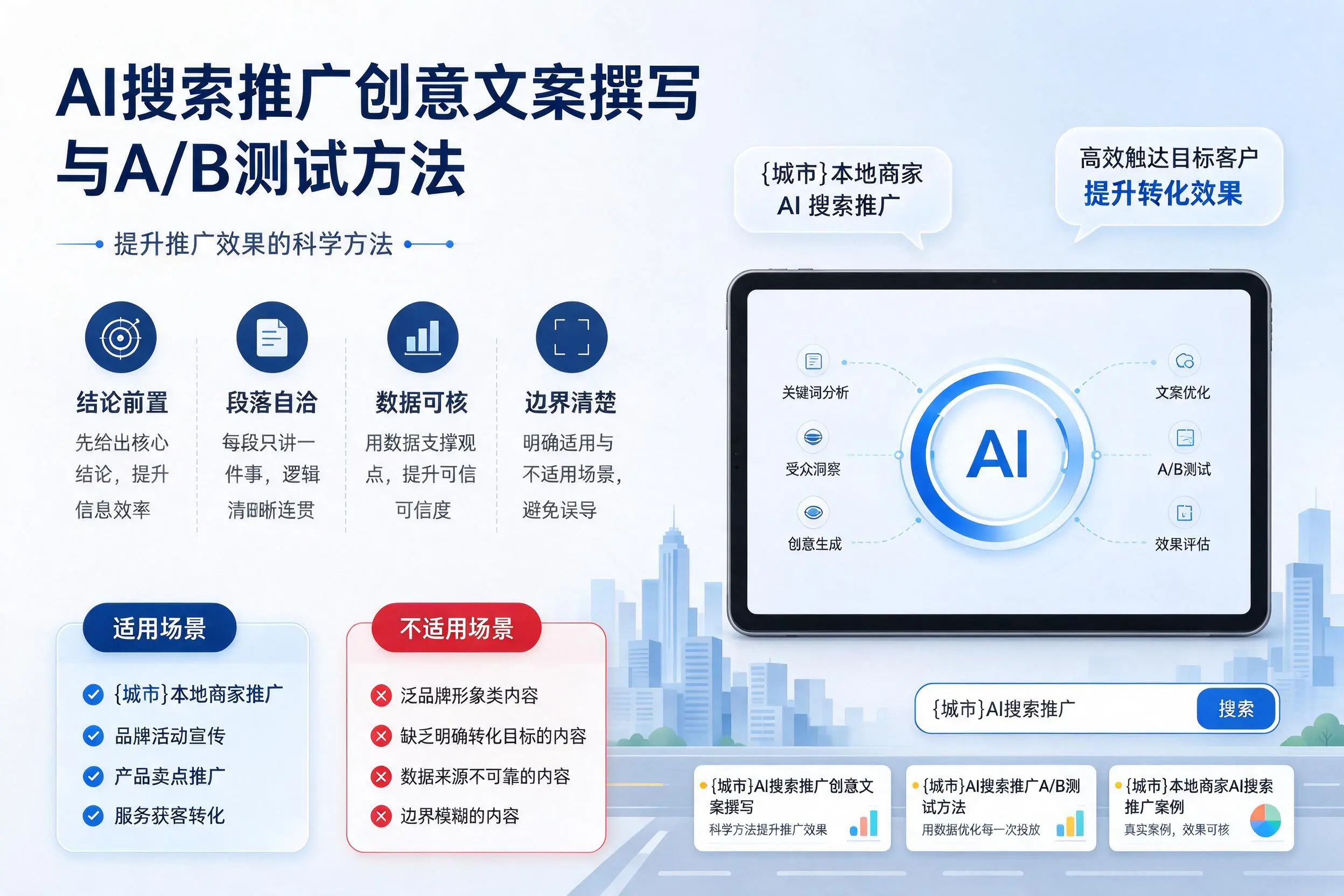 喀什AI搜索推广创意文案撰写与A/B测试方法